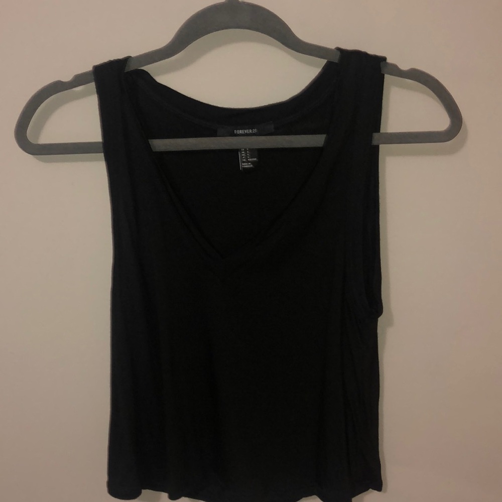 Plain black tank top